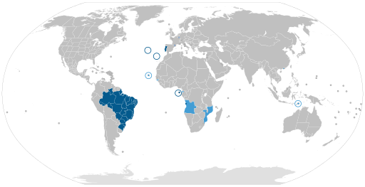 carte mondiale des pays lusophones